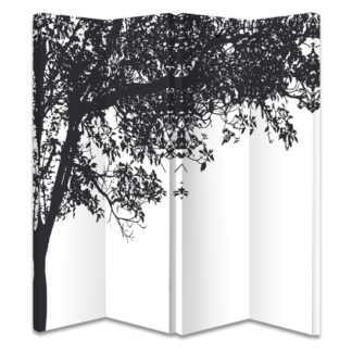 An Image of Trees Black And White Room Divider