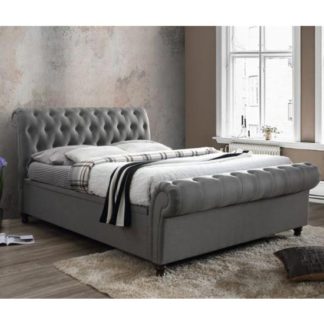 An Image of Castello Side Ottoman Double Bed In Grey