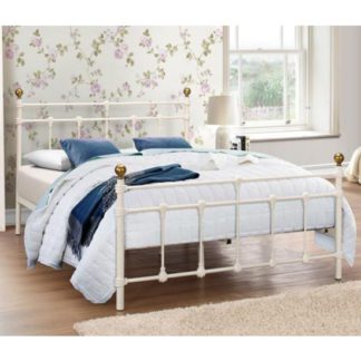 An Image of Atlas Steel Double Bed In Cream