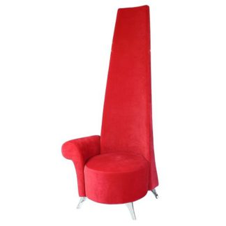 An Image of Adalyn Right Handed Potenza Chair In Red Fabric With Chrome Legs