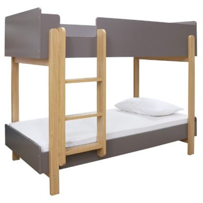 An Image of Marisol Wooden Bunk Bed In Matt Grey And Oak