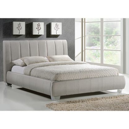 3b7458028546021028454f20cc5fe89b2b25694de75c9b1d261a59e3340c8a4e.jpg An Image of Braunston Fabric Upholstered Double Bed In Sand