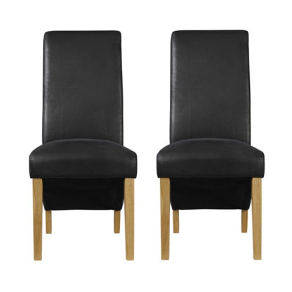 An Image of Treviso Black Finish Dining Chairs In Pair