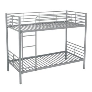 An Image of Apollo Metal Bunk Bed In Silver