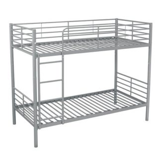 An Image of Apollo Metal Bunk Bed In Silver