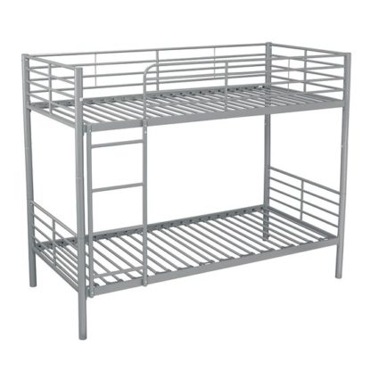 An Image of Apollo Metal Bunk Bed In Silver