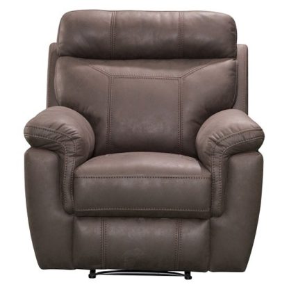 An Image of Colyton Fabric Recliner Sofa Chair In Brown Finish