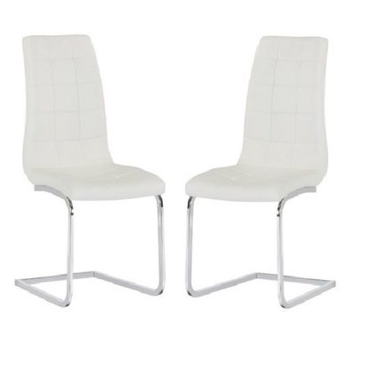 3cfc663d1467e0c48db6e31a7f9e6aa7601e33988c7348e7309e272a42fe926f.jpg An Image of Torres Dining Chair In White Faux Leather in A Pair