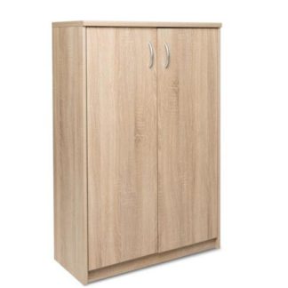 An Image of Aquarius Small Shoe Storage Cabinet In Sonoma Oak With 2 Doors