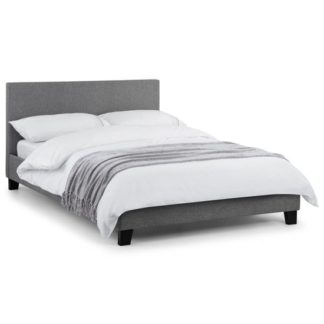 An Image of Rialto Linen Fabric Lift-Up Storage King Size Bed In Light Grey