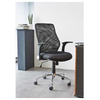 An Image of Kendal Home Office Chair In Black With Chrome Base