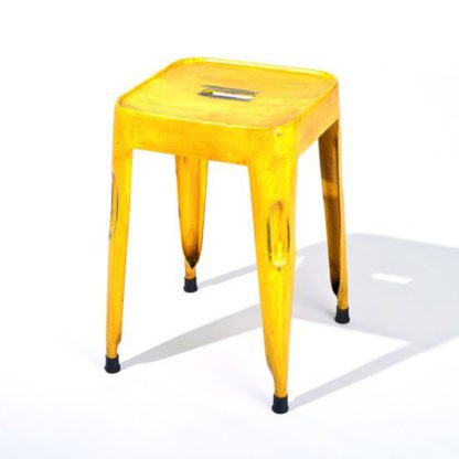 3ee0449680ee30186da2bf244702de1ea6a03afb87d157767a2eabca1a5fd8b1.jpg An Image of Melange Stackable Metal Stool In Yellow