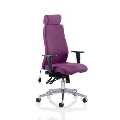 An Image of Penza Office Chair In Tansy Purple With Adjustable Arms