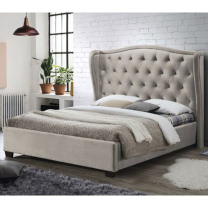 3f52673062ef6536ec304094b5d0cbc2f5d075c1d4f6ee6b45cdc04b6ffefcd9.jpg An Image of Lauren Fabric Super King Size Bed In Champagne