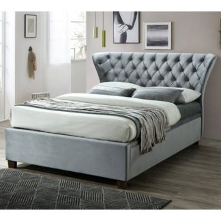An Image of Georgia Ottoman Fabric King Size Bed In Grey