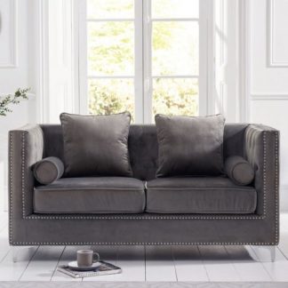 An Image of Mulberry Modern Fabric 2 Seater Sofa In Grey Velvet