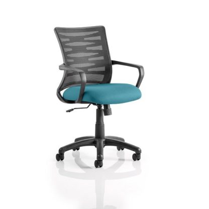 An Image of Eclipse Home Office Chair In Kingfisher With Castors