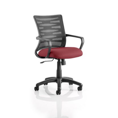 An Image of Eclipse Home Office Chair In Chilli With Castors