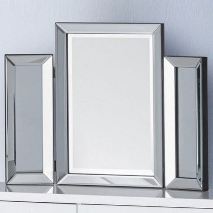 4056aee481f575544e39326b57ea3e063ff1bf4275a707c7bfb483cb90e06393.jpg An Image of Zeus Modern Folding Dressing Table Mirror