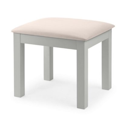 An Image of Cheshire Dressing Stool In Dove Grey Lacquer Finish