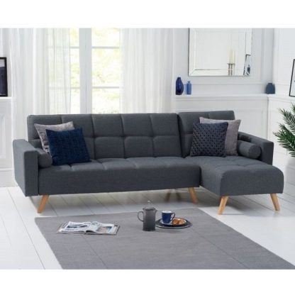 409dd22d04fff82f8049edae25ae95ee36289de45b1beb602d64227d38e92331.jpg An Image of Headen Linen Right Hand Facing Chaise In Grey With Wood Legs