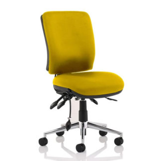 An Image of Chiro Medium Back Office Chair In Senna Yellow No Arms