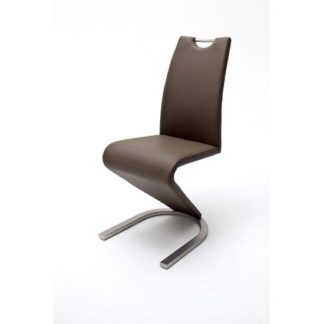 An Image of Amado Z Brown Faux Leather Metal Swinging Dining Chair