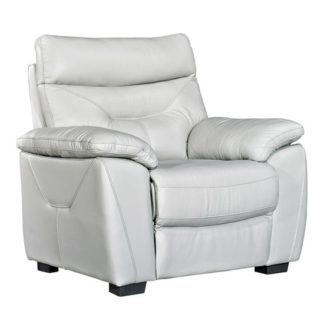 An Image of Tiana Contemporary Recliner Armchair In Putty Faux Leather