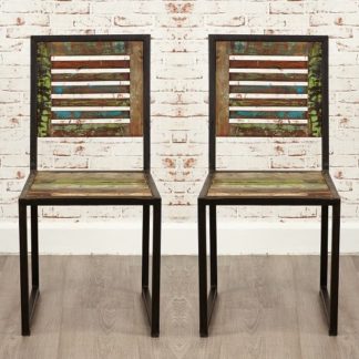 An Image of London Urban Chic Wooden Dining Chair In A Pair