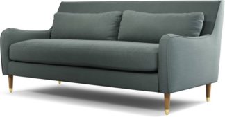 An Image of Content by Terence Conran Oksana 3 Seater Sofa, Athena Dark Grey with Light Wood Brass Leg