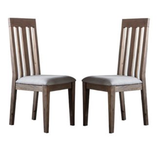 An Image of Cookham Wooden Oak Dining Chair In Pair