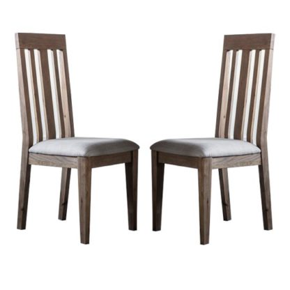 An Image of Cookham Wooden Oak Dining Chair In Pair
