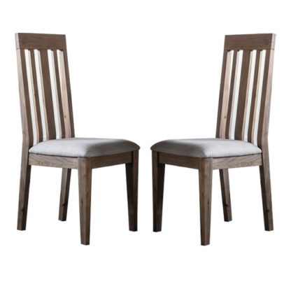 An Image of Cookham Wooden Oak Dining Chair In Pair