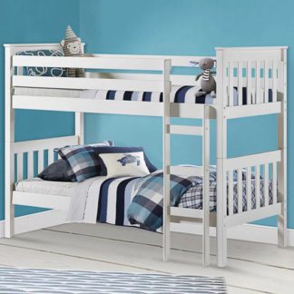 An Image of Portland Wooden Bunk Bed In White
