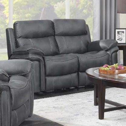 An Image of Rasalas Fabric 2 Seater Sofa In Charcoal Grey