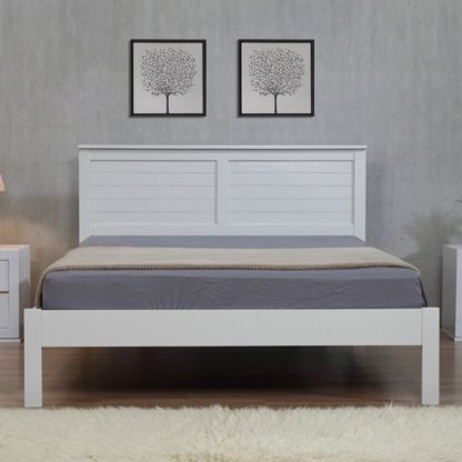 An Image of Wilmot Wooden King Size Bed In Grey