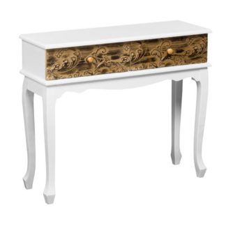 An Image of Bali Console Table In Wood With 2 Drawers