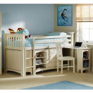 An Image of Amani Sleep Station In Stone White With Left Hand Ladder