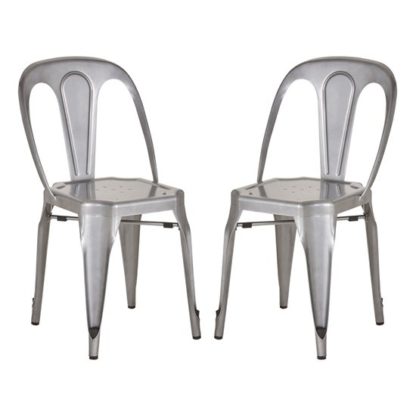 438e6de6fa29a261eb70bd1e7a9afc5c7005720d7028fe05d3f0b49812fda776.jpg An Image of Dschubba Grey Metal Dining Chairs In Pair