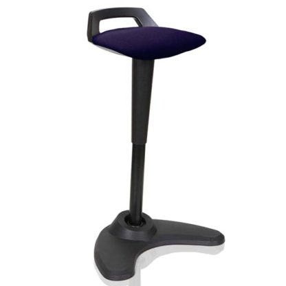 An Image of Spry Fabric Office Stool In Black Frame And Tansy Purple Seat