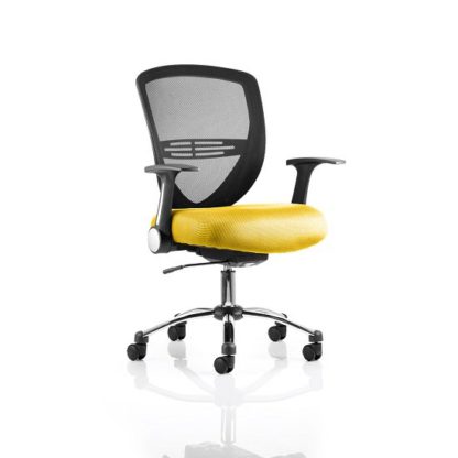 44c146b4e12e280f93a29bdb36f378d021a08bcbc96231abe5afd91ab3f9ae69.jpg An Image of Avram Home Office Chair In Yellow With Castors