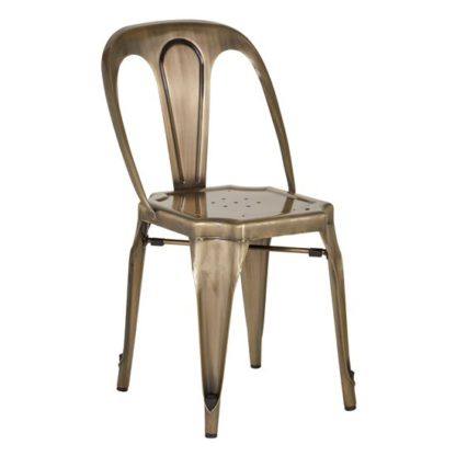 44ec6319bd1747a8f2dd538fea412e70c17093a0d3f80c7d8e13ba46f63d32cf.jpg An Image of Dschubba Metal Dining Chair In Brass