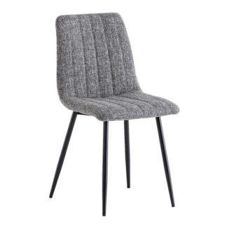 An Image of Virgo Fabric Dining Chair In Grey
