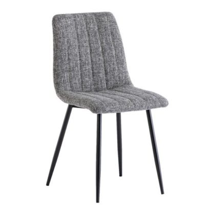 450a7915c2235f5ffe63f6606fff40a36b81da2aad2b48b4e2a95459cb3db203.jpg An Image of Virgo Fabric Dining Chair In Grey