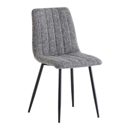 An Image of Virgo Fabric Dining Chair In Grey