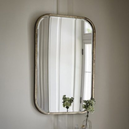 An Image of Malcolm Rectangular Wall Mirror With Metal Frame