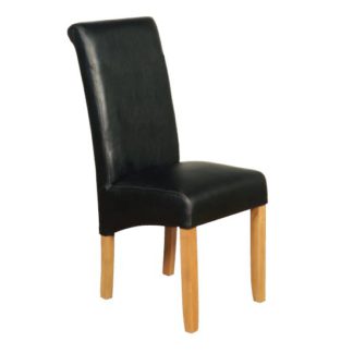 An Image of Sika Leather Air Dining Chair In Black