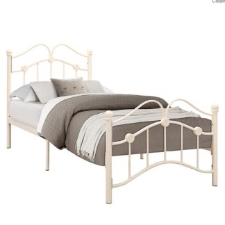 An Image of Canterbury Steel Single Bed In Cream