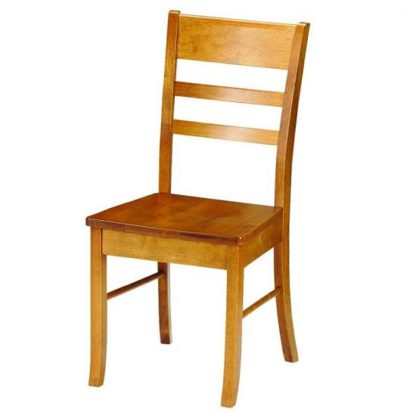 An Image of Elbeni Wooden Dining Chair In Honey Pine Lacquer Finish