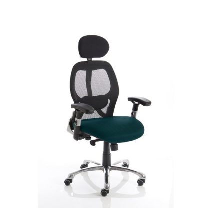 An Image of Coleen Home Office Chair In Kingfisher With Castors